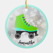 Lime Green Roller Schaats Design Ornament (Achterkant)