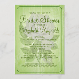 Lime Green Rustic Floral Bridal Shower Invitations Kaart