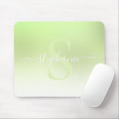 Lime Green Shimmer Sparkle Glitter Monogram Muismat (Met muis)