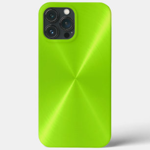 Lime Green Shiny Stainless Steel Metal iPhone 13 Pro Max Hoesje