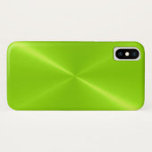 Lime Green Shiny Stainless Steel Metal Case-Mate iPhone Case (Achterkant (horizontaal))
