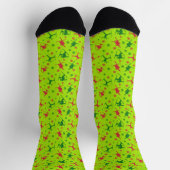 Lime Green Ski Tricks Pattern Kerstmis Sokken (Top)