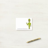 Lime Green Space Alien, speciaal gepersonaliseerd Post-it® Notes (Op bureau)