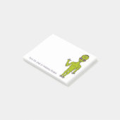 Lime Green Space Alien, speciaal gepersonaliseerd Post-it® Notes (Schuin)