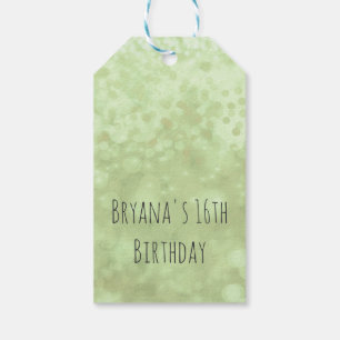 Lime Green Sparkle Glam Birthday Party Favor Cadeaulabel
