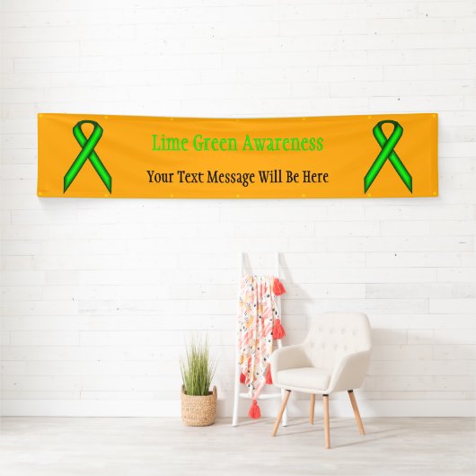 Lime Green Standard Ribbon van Kenneth Yoncich Spandoek (Insitu)