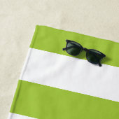 Lime Green Stripe Persoonlijk Beach House Strandlaken (In situ)