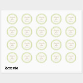 Lime Green Stripe Wedding Envelope Seal Sticker (Vel)