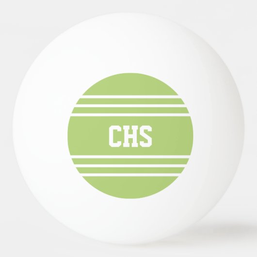 Lime Green Stripes aangepaste monogram ballen (Voorkant)