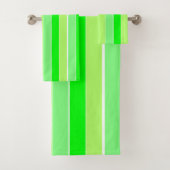 Lime Green Stripes Bad Handdoek (Insitu)