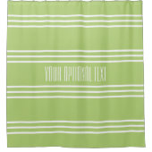 Lime Green Stripes Custom Text douche gordijn (Voorkant)