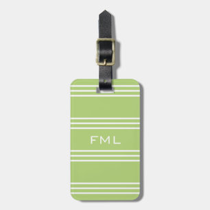 Lime Green Stripes étiquette bagage personnalisée