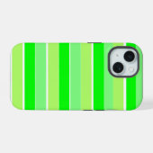 Lime Green Stripes iPhone 15 Hoesje (Achterkant horizontaal)