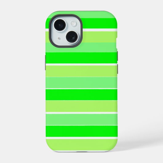 Lime Green Stripes iPhone 15 Hoesje (Achterkant)