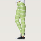 Lime Green Stripes leggings monogrammes personnali (Gauche)