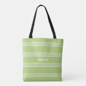 Lime Green Stripes sacs monogrammes personnalisés (Dos)