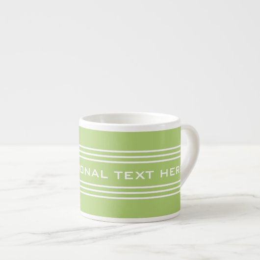 Lime Green Stripes Texte facultatif Custom mugs (Devant droit)