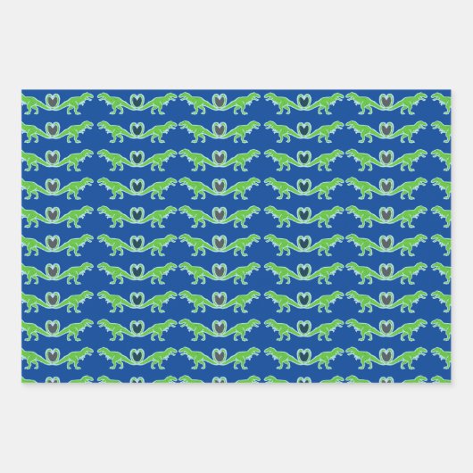 Lime Green T-Rex Dinosaur Inpakpapier Vel (Voorkant)