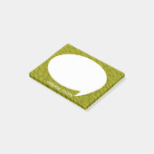Lime Green Talk Bubble Ronde gepersonaliseerd Post-it® Notes (Schuin)