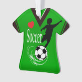 Lime Green Voetbal Shirt Ornament (voorkant)