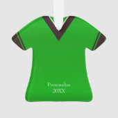 Lime Green Voetbal Shirt Ornament (achterkant)