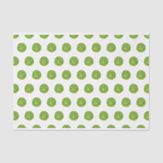 Lime Green Waterverf Polka Dots Tissue Paper Tissuepapier (Voorkant)