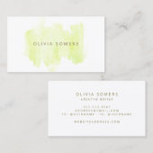 Lime Green Waterverf Visitekaartje (Voorkant / Achterkant)