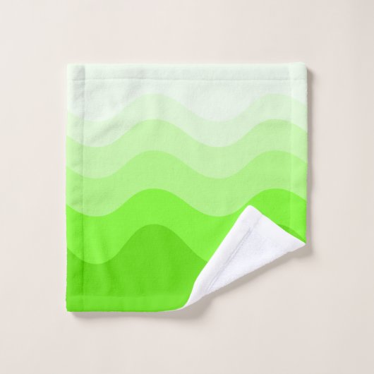Lime Green Wavey Stripe ModernTowel Bad Handdoek (Wasdoekje)