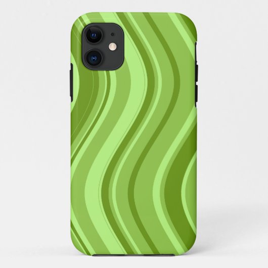 Lime Green Wavy Stripes Pattern Case-Mate iPhone Case (Achterkant)