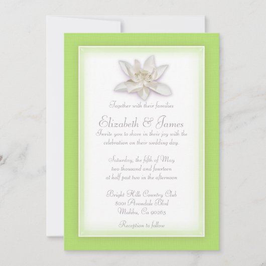Lime Green Wedding Invitations Kaart (Voorkant)