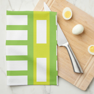 Lime Green White Color Modern Stripe Theedoek