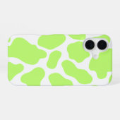 Lime Green & White Cow Imprimer iPhone 16 Coque (Verso Horizontal)