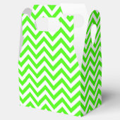 Lime Green White Large Chevron ZigZag Pattern Bedankdoosjes (Geopend)