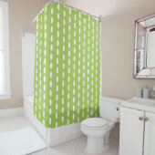 Lime Green White Pattern Douchegordijn (In situ)