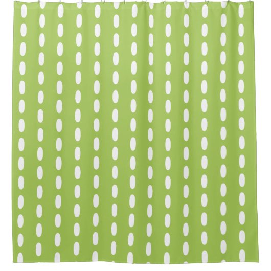 Lime Green White Pattern Douchegordijn (Voorkant)