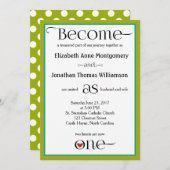 Lime Green & White Polka Dot Wedding Invitations (Devant / Derrière)