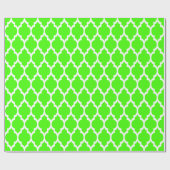 Lime Green White XL Moroccan Quatrefoil #4 Cadeaupapier (Vlak)