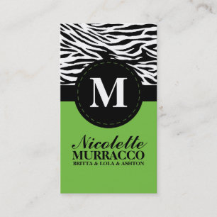 Lime Green Wild Zebra print mammie roebelkaart / Contactkaartje