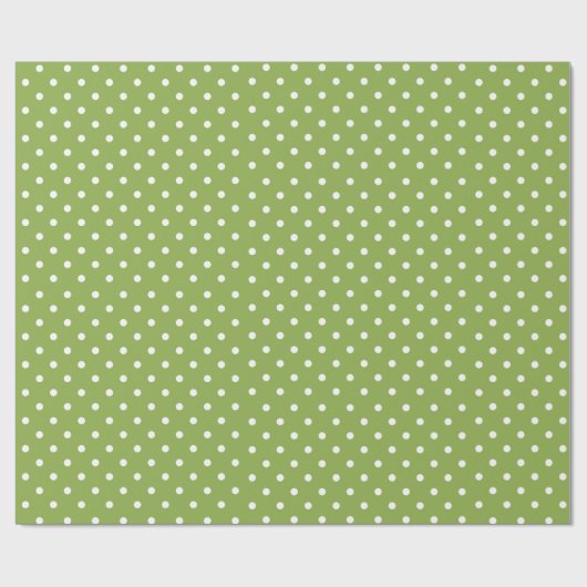 Lime Green | Wit Polka Dot inpakpapier (Vlak)