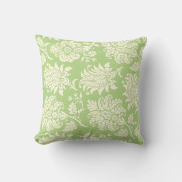Lime Green & Yellow Damask Pillow Kussen