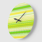 Lime Green Yellow Striped Pattern Grote Klok (Hoek)