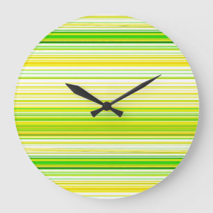 Lime Green Yellow Striped Pattern Grote Klok