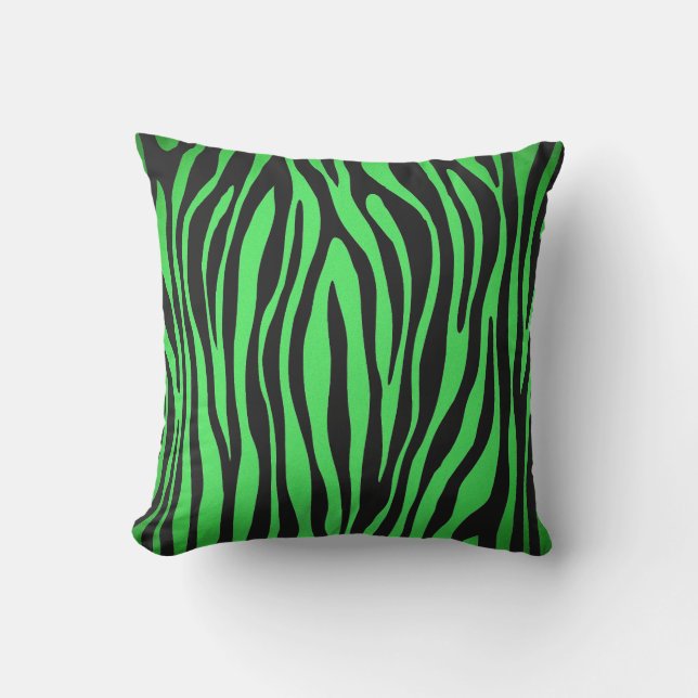 Lime Green Zebra Buitenkussen (Voorkant)