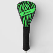 Lime Green Zebra Golfheadcover (Voorkant)