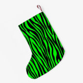 Lime Green Zebra Kleine Kerstsok (Achterkant (Hangend))