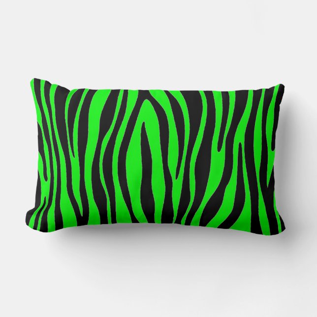 Lime Green Zebra Kussen (Voorkant)