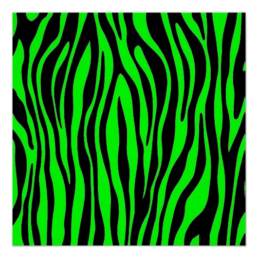 Lime Green Zebra Perfect Poster (Voorkant)
