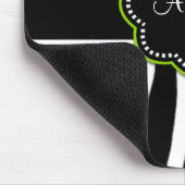 Lime Green Zebra Print Mousepad Muismat (Hoek)