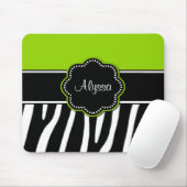 Lime Green Zebra Print Mousepad Muismat (Met muis)
