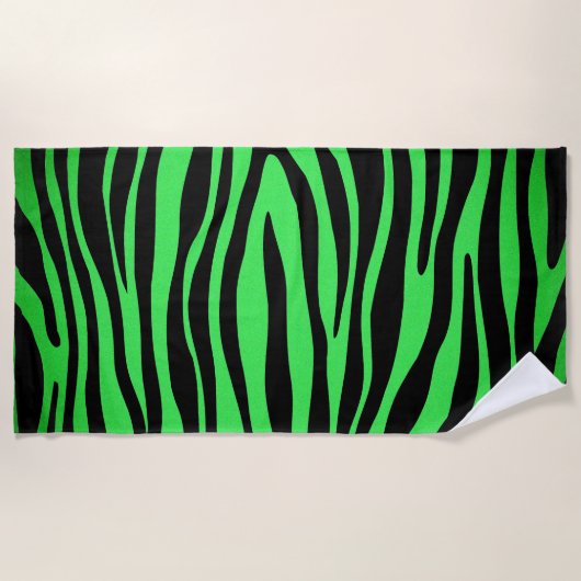 Lime Green Zebra Strandlaken (Voorkant)